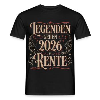 Pensioner 2026 Pension Gift Man Retirement Funny - Men's T-Shirt - black - Front - AI Model Male 178 light (178cm)