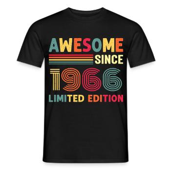 1966 Year of birth - Men's T-Shirt - black - Front - AI Model Male 178 light (178cm)