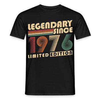 Légendaire depuis 1976 Anniversaire vintage - T-shirt homme - noir - Devant - AI Model Male 178 light (178cm)