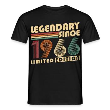 Légendaire depuis 1966 Anniversaire vintage - T-shirt homme - noir - Devant - AI Model Male 178 light (178cm)