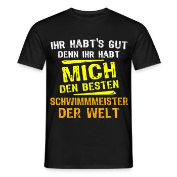 Schwimmmeister Geschenk - Männer T-Shirt - Schwarz - Vorne - AI Model Male 178 light (178cm)