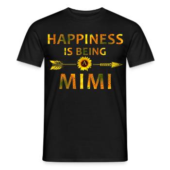 Glück ist, Mimi zu sein – Sonnenblumenblumen-Shirt - Männer T-Shirt - Schwarz - Vorne - AI Model Male 178 light (178cm)