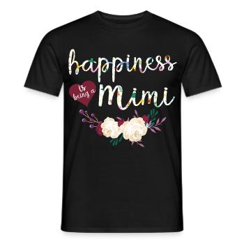 Mimi Fleur Shirt Mignonne Grand-mère Cadeau pour la fête des mères - T-shirt homme - noir - Devant - AI Model Male 178 light (178cm)