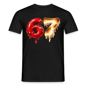 67 - 6 7 - Six Seven Meme - T-shirt homme - noir - Devant - AI Model Male 178 light (178cm)