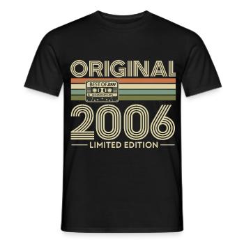 Original 2006 Édition Limitée - T-shirt homme - noir - Devant - AI Model Male 178 light (178cm)