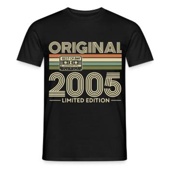 Original 2005 Édition Limitée Rétro - T-shirt homme - noir - Devant - AI Model Male 178 light (178cm)