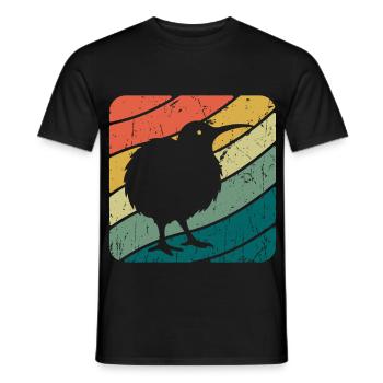 Nouvelle-Zélande Oiseau Kiwi mignon Rétro Vintage NZ - T-shirt homme - noir - Devant - AI Model Male 178 light (178cm)