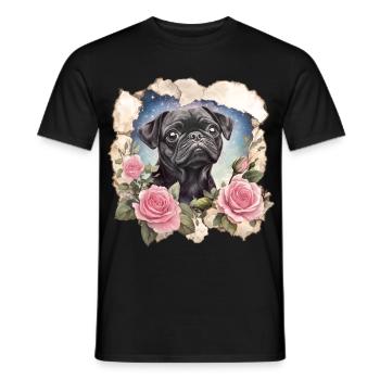 Schwarzer Mops - Männer T-Shirt - Schwarz - Vorne - AI Model Male 178 light (178cm)