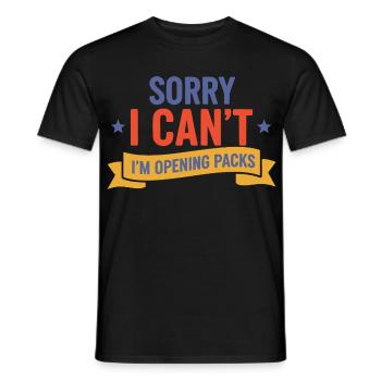 Désolé, je ne peux pas, j’ouvre les packs de cartes à collectionner - T-shirt homme - noir - Devant - AI Model Male 178 light (178cm)