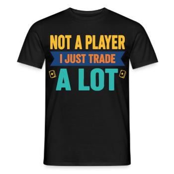Ich bin kein Spieler, ich tausche einfach viel Sammelkarte - Männer T-Shirt - Schwarz - Vorne - AI Model Male 178 light (178cm)