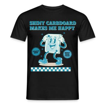 Glänzender Karton macht mich glücklich Sammelkarte - Männer T-Shirt - Schwarz - Vorne - AI Model Male 178 light (178cm)