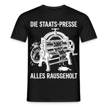 The state press got everything out of it - Men's T-Shirt - black - Front - AI Model Male 178 light (178cm)