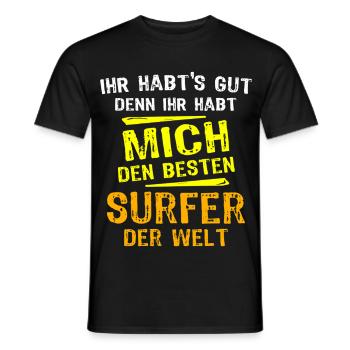 Surfer Geschenk - Männer T-Shirt - Schwarz - Vorne - AI Model Male 178 light (178cm)
