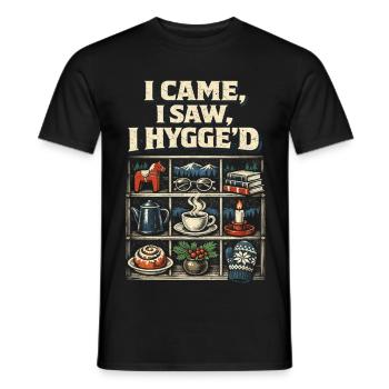 Skandinavisch Wikinger I Came I Saw I Hygged - Männer T-Shirt - Schwarz - Vorne - AI Model Male 178 light (178cm)