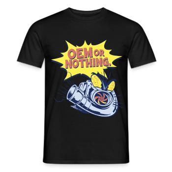 Auto Restoration OEM Or Nothing - Men's T-Shirt - black - Front - AI Model Male 178 light (178cm)