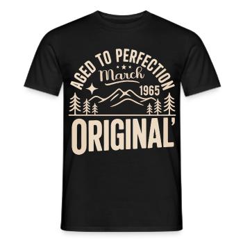 März 1965 – Legende der Gipfel und Berge - Männer T-Shirt - Schwarz - Vorne - AI Model Male 178 light (178cm)