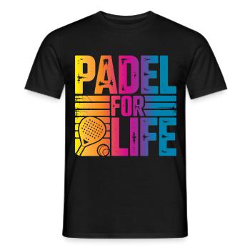 Padel à vie - T-shirt homme - noir - Devant - AI Model Male 178 light (178cm)
