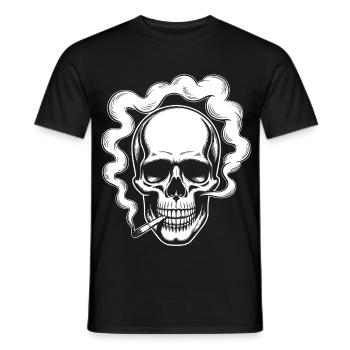 Conception du crâne fumant - T-shirt homme - noir - Devant - AI Model Male 178 light (178cm)