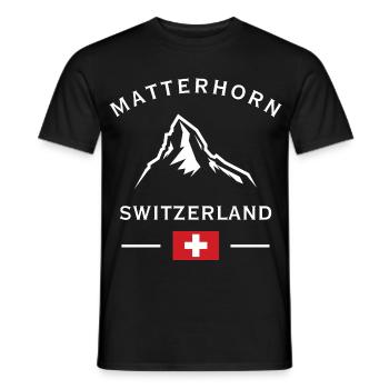Matterhorn Alpen Schweiz Logo - Männer T-Shirt - Schwarz - Vorne - AI Model Male 178 light (178cm)