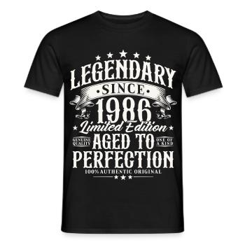 Légendaire depuis 1986 Cadeau d’anniversaire vintage - T-shirt homme - noir - Devant - AI Model Male 178 light (178cm)