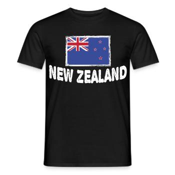 Drapeau néo-zélandais de la Nouvelle-Zélande - T-shirt homme - noir - Devant - AI Model Male 178 light (178cm)