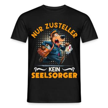Postbote NUR ZUSTELLER KEIN SEELSORGER Lustig - Männer T-Shirt - Schwarz - Vorne - AI Model Male 178 light (178cm)