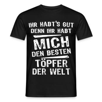 potier - T-shirt homme - noir - Devant - AI Model Male 178 light (178cm)
