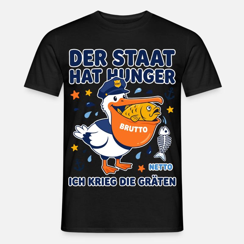 Lo stato è affamato di pellicani - T-shirt uomo - nero