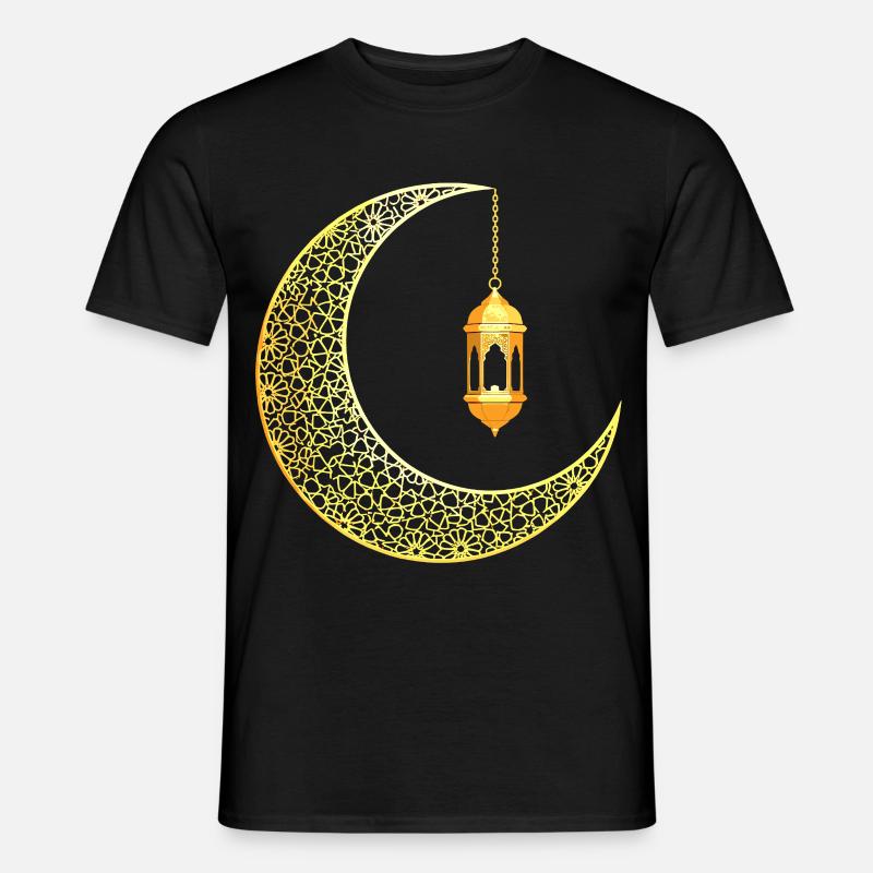 Ramadan Crescent Moon Eid Mubarak - Men's T-Shirt - black