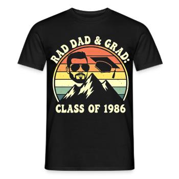 Rad Dad Grad Class of 1986 Retro - Men's T-Shirt - black - Front - AI Model Male 178 light (178cm)
