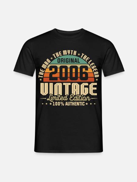 2006 Original Vintage Geburtstag Geschenk - Männer T-Shirt - Schwarz