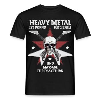 Heavy metal is porn for the soul - Men's T-Shirt - black - Front - AI Model Male 178 light (178cm)