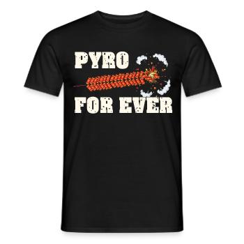 Chaîne de pétards Pyro For Ever - T-shirt homme - noir - Devant - AI Model Male 178 light (178cm)