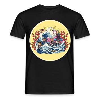 Anime animé Kawaii Rocker - T-shirt homme - noir - Devant - AI Model Male 178 light (178cm)