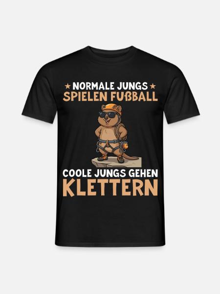 Coole Jungs gehen Klettern - Bouldern Geschenk - Männer T-Shirt - Schwarz