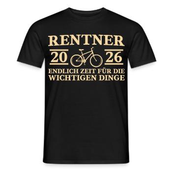 Pensionés 2026 Bicyclette : Cycliste à la retraite à la retraite à partir d’aujourd’hui - T-shirt homme - noir - Devant - AI Model Male 178 light (178cm)