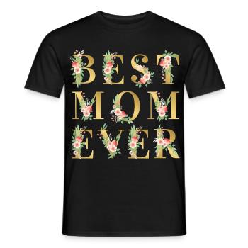 Beste Mama aller Zeiten goldenes Blumen-Muttertagsgeschenk - Männer T-Shirt - Schwarz - Vorne - AI Model Male 178 light (178cm)