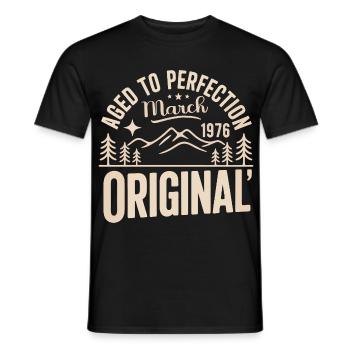 mars 1976 – Légende des sommets et montagnes - T-shirt homme - noir - Devant - AI Model Male 178 light (178cm)