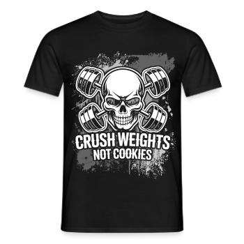 Crush Weights Gym - Men's T-Shirt - black - Front - AI Model Male 178 light (178cm)