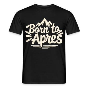 Né de la fête des sports d’hiver Après Ski Mountains - T-shirt homme - noir - Devant - AI Model Male 178 light (178cm)