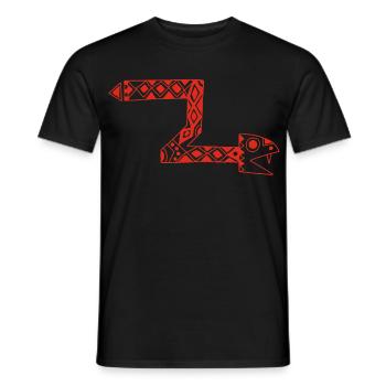 Rote Totem-Schlange - Männer T-Shirt - Schwarz - Vorne - AI Model Male 178 light (178cm)