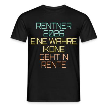Rentner 2026 Ikone Rente - Männer T-Shirt - Schwarz - Vorne - AI Model Male 178 light (178cm)