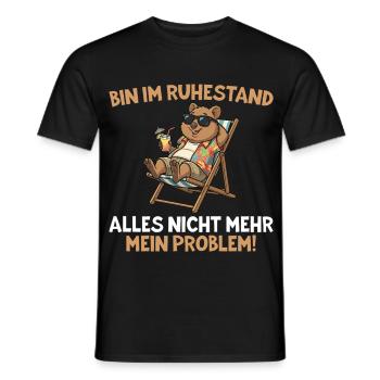 Finally retirement - Chilled quokka in a deck chair - Men's T-Shirt - black - Front - AI Model Male 178 light (178cm)