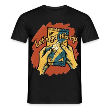 Lets Get This Rip Trading Card Booster Pack - Men's T-Shirt - black - Front - AI Model Male 178 light (178cm)