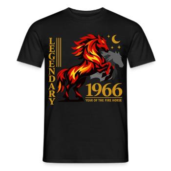 1966 Feuerpferd Retro 60 Jahre Myth Geschenk - Männer T-Shirt - Schwarz - Vorne - AI Model Male 178 light (178cm)