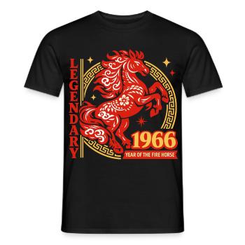 1966 Fire Horse Legend 60th Birthday Gift - Men's T-Shirt - black - Front - AI Model Male 178 light (178cm)