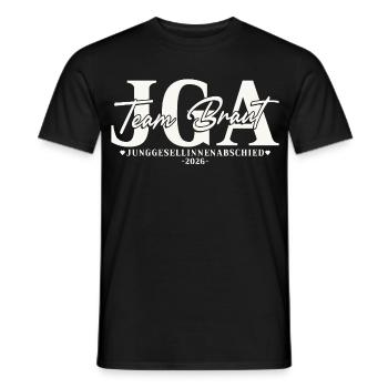 Junggesellinnenabschied 2026 Team Braut JGA Damen - Männer T-Shirt - Schwarz - Vorne - AI Model Male 178 light (178cm)