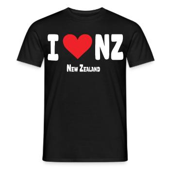 J’adore la Nouvelle-Zélande - T-shirt homme - noir - Devant - AI Model Male 178 light (178cm)
