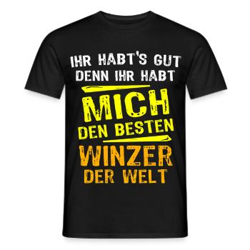 Winzer Geschenk - Männer T-Shirt - Schwarz - Vorne - AI Model Male 178 light (178cm)
