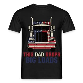 Trucker US Semi Truck Driver Dad - Men's T-Shirt - black - Front - AI Model Male 178 light (178cm)